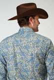 Roper Mens Long Sleeve Snap Delft Paisley Western Shirt - Roper - Flyclothing LLC