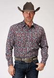 Roper Mens Long Sleeve Snap Red River Paisley Western Shirt - Roper - Flyclothing LLC
