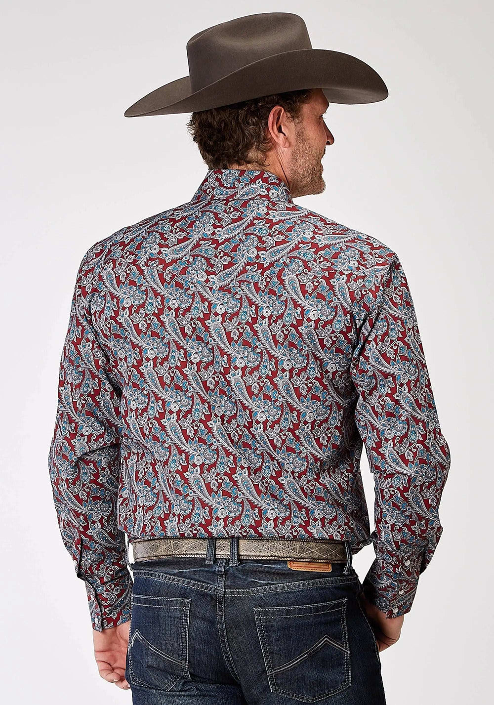 Roper Mens Long Sleeve Snap Red River Paisley Western Shirt - Roper - Flyclothing LLC