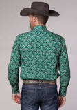 Roper Mens Long Sleeve Snap Jade Paisley Western Shirt - Roper - Flyclothing LLC