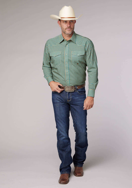 Roper Mens Long Sleeve Snap Sedona Foulard Print Western Shirt - Roper - Flyclothing LLC