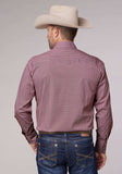 Roper Mens Long Sleeve Snap Stretch Neat Red Western Shirt - Roper - Flyclothing LLC