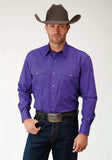 Roper Mens Purple Solid Long Sleeve Western Snap Shirt - Roper - Flyclothing LLC