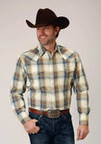 Roper Mens Long Sleeve Snap Desert Blue Plaid Western Shirt - Roper - Flyclothing LLC