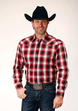 Roper Mens Long Sleeve Snap Basic Red Plaid Western Shirt - Roper - Flyclothing LLC