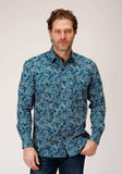 Roper Mens Long Sleeve Button Canyon Paisley Western Shirt - Roper - Flyclothing LLC