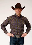 Roper Mens Long Sleeve Button Diamond Medallion Western Shirt - Roper - Flyclothing LLC