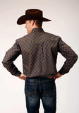 Roper Mens Long Sleeve Button Diamond Medallion Western Shirt - Roper - Flyclothing LLC