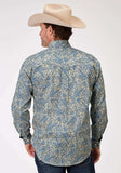 Roper Mens Long Sleeve Button Delft Paisley Western Shirt - Roper - Flyclothing LLC