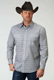 Roper Mens Long Sleeve Button Silver Medallion Western Shirt - Roper - Flyclothing LLC