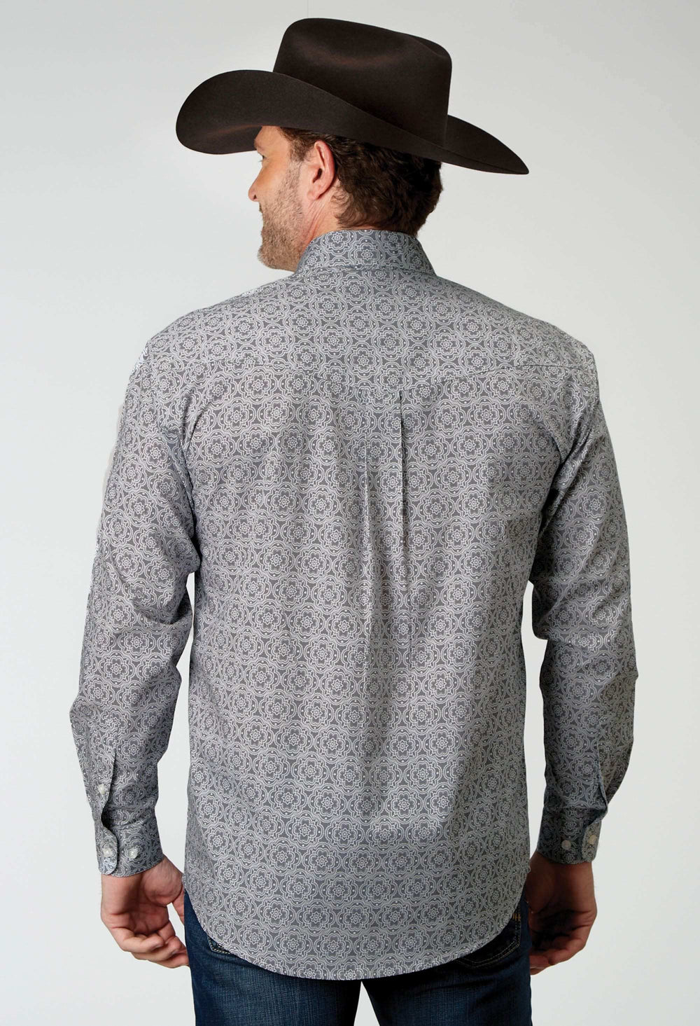 Roper Mens Long Sleeve Button Silver Medallion Western Shirt - Roper - Flyclothing LLC