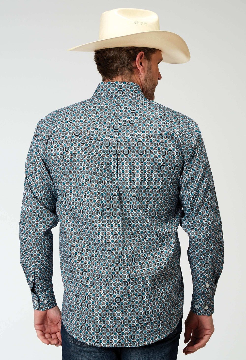 Roper Mens Long Sleeve Button Frontier Foulard Western Shirt - Roper - Flyclothing LLC