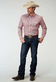 Roper Mens Long Sleeve Button Stretch Poplin Red Paisley Western Shirt - Roper - Flyclothing LLC