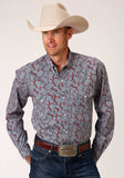 Roper Mens Long Sleeve Button Liberty Paisley Western Shirt - Roper - Flyclothing LLC