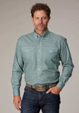 Roper Mens Long Sleeve Button Silver Spring Foulard Western Shirt - Roper - Flyclothing LLC