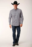 Roper Mens Long Sleeve Button Tile Pattern Foulard Western Shirt - Roper - Flyclothing LLC