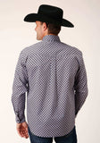 Roper Mens Long Sleeve Button Tile Pattern Foulard Western Shirt - Roper - Flyclothing LLC