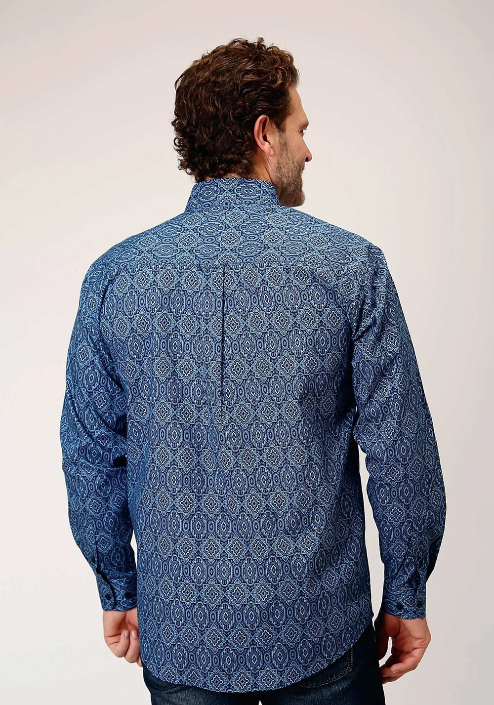 Roper Mens Long Sleeve Button Medallion Paisley Western Shirt - Roper - Flyclothing LLC