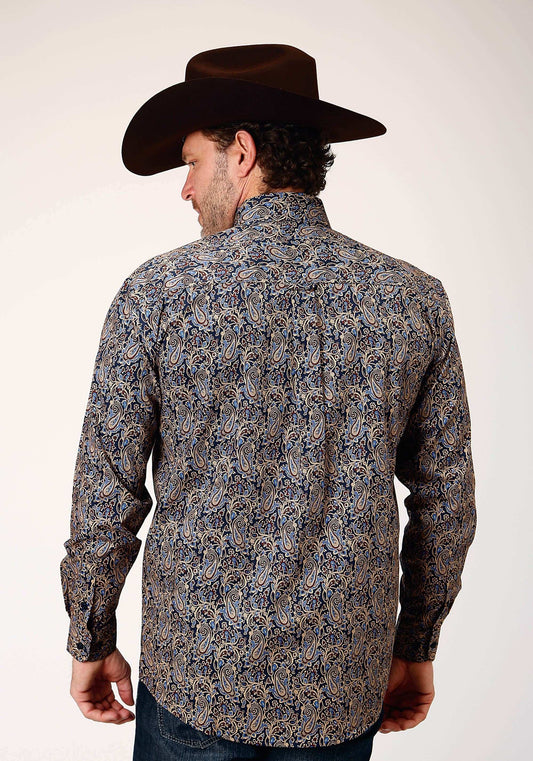 Roper Mens Long Sleeve Button Vintage Paisley Western Shirt - Roper - Flyclothing LLC