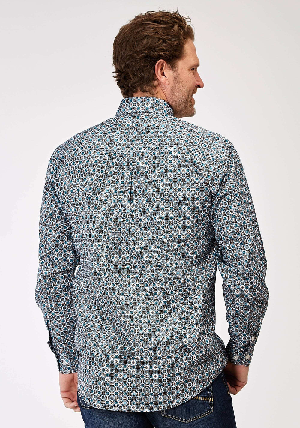 Roper Mens Long Sleeve Button Frontier Foulard Western Shirt - Roper - Flyclothing LLC