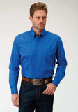 Roper Mens Royal Blue Solid Long Sleeve Western Button Shirt - Roper - Flyclothing LLC