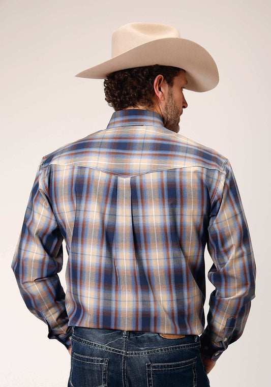 Roper Mens Long Sleeve Button Ranch Plaid Western Shirt - Roper - Flyclothing LLC