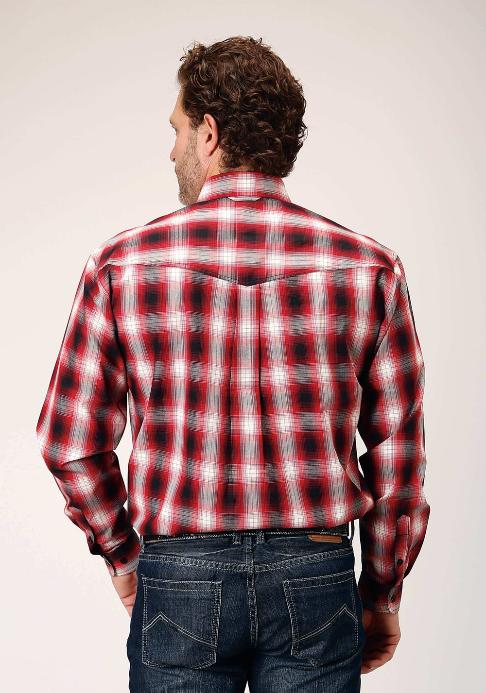 Roper Mens Long Sleeve Button Basic Red Plaid Western Shirt - Roper - Flyclothing LLC