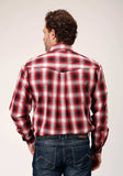 Roper Mens Long Sleeve Button Basic Red Plaid Western Shirt - Roper - Flyclothing LLC