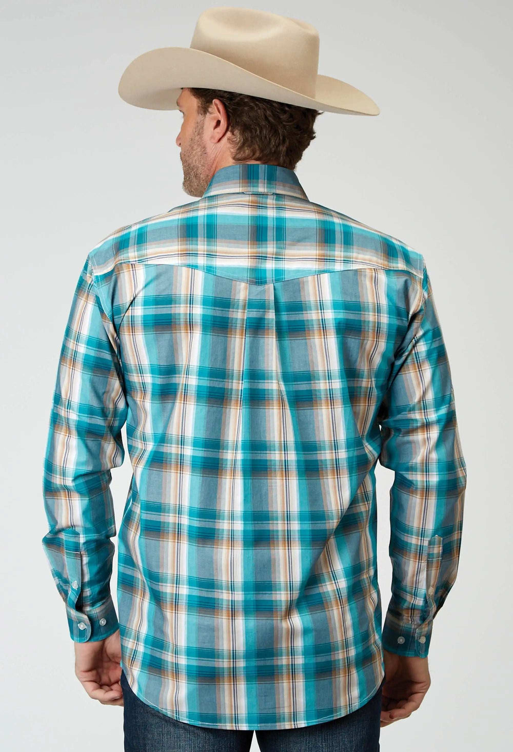 Roper Mens Long Sleeve Button Waters Edge Plaid Western Shirt - Roper - Flyclothing LLC