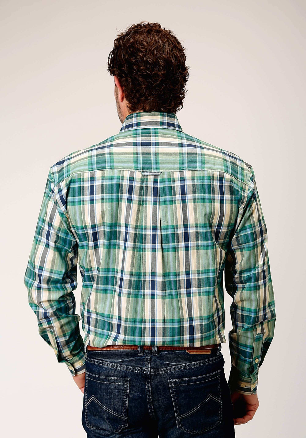 Roper Mens Long Sleeve Button Ocean Plaid Western Shirt - Roper - Flyclothing LLC
