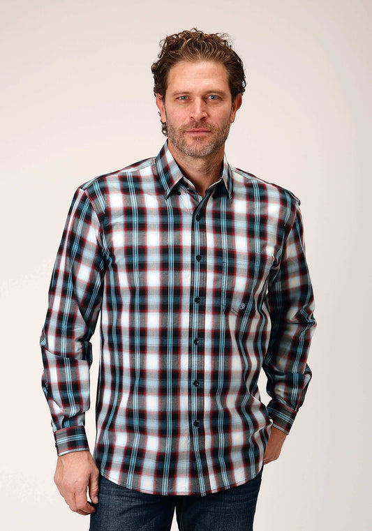 Roper Mens Long Sleeve Button West Plaid Western Shirt - Roper - Flyclothing LLC