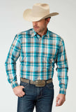 Roper Mens Long Sleeve Button Waters Edge Plaid Western Shirt - Roper - Flyclothing LLC