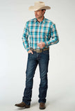 Roper Mens Long Sleeve Button Waters Edge Plaid Western Shirt - Roper - Flyclothing LLC