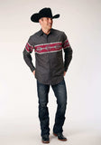 Roper Mens Long Sleeve Snap Aztec Border Western Shirt - Roper - Flyclothing LLC