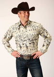 Roper Mens Long Sleeve Snap Vintage Postcard Print Western Shirt - Roper - Flyclothing LLC