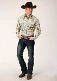 Roper Mens Long Sleeve Snap Vintage Postcard Print Western Shirt - Roper - Flyclothing LLC