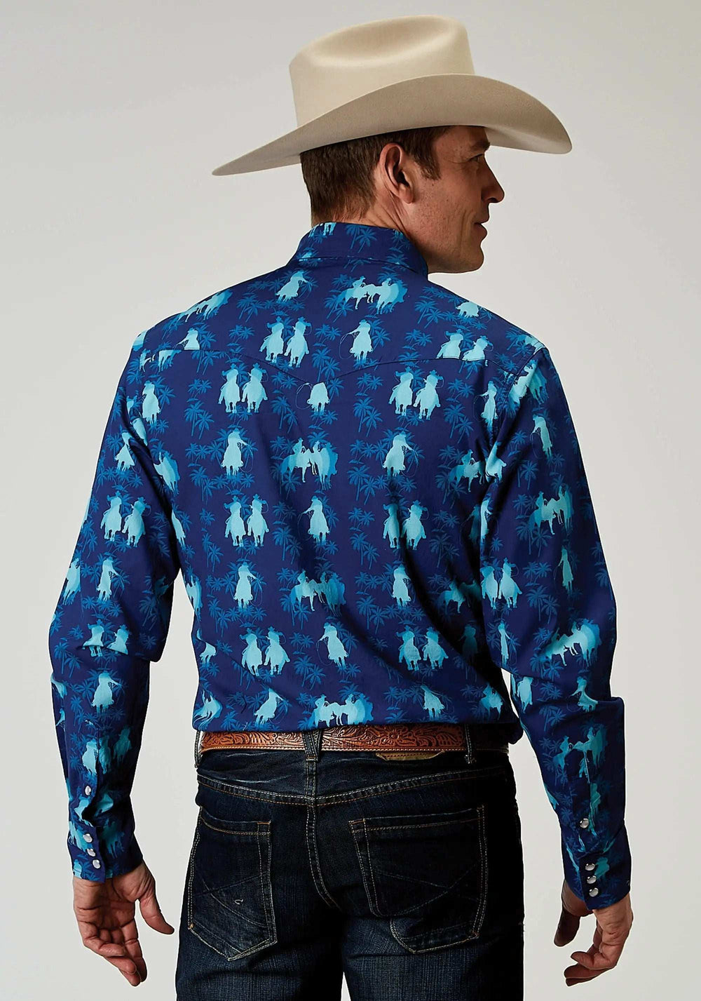 Roper Mens Long Sleeve Snap Hawaiian Ombre Print Western Shirt - Roper - Flyclothing LLC