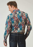 Roper Mens Long Sleeve Snap Vintage Patchwork Print Western Shirt - Roper - Flyclothing LLC
