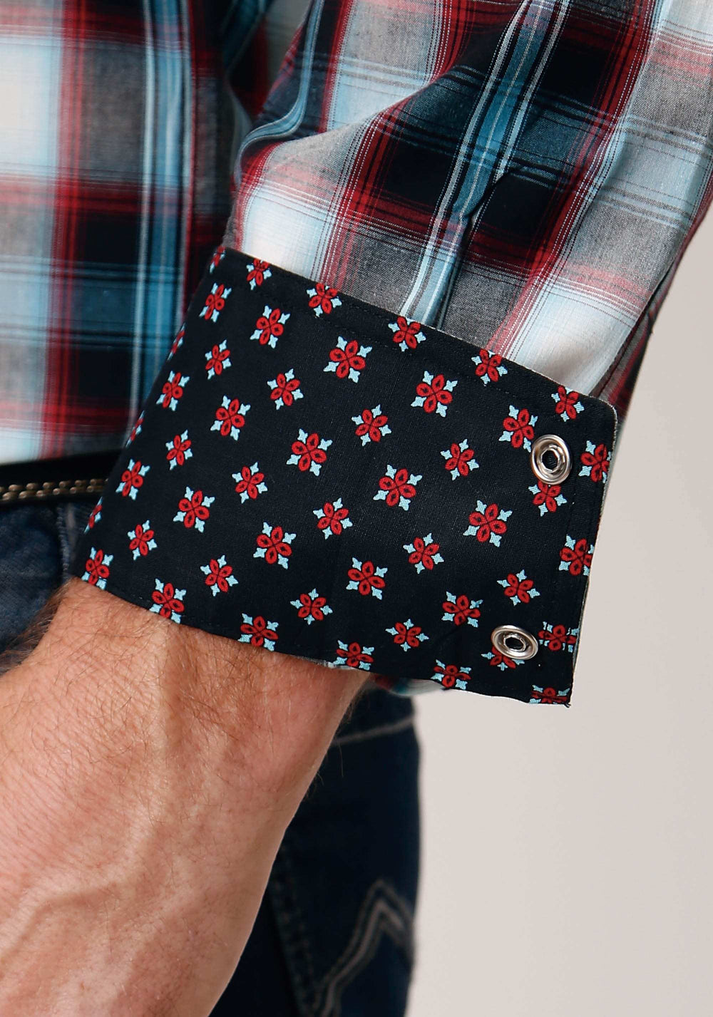 Roper Mens Long Sleeve Snap West Plaid Western Shirt Tall Fit - Roper - Flyclothing LLC