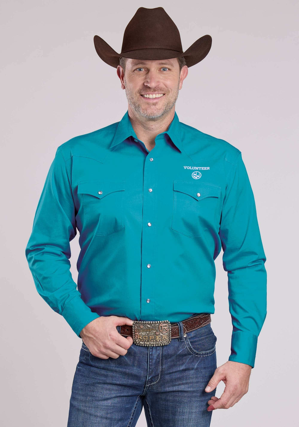 Roper Men's Long Sleeve Shirt In Tall Sizes * Snap Front * 1 Point Back Yoke * 1 Point Front Yokes* 2 One Point Pockets Flaps * 3 Snap Cuff* Embroidery Detail On Front And Back - Roper - Flyclothing LLC