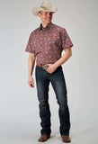 Roper Mens Short Sleeve Snap Vintage Paisley Print Western Shirt - Roper - Flyclothing LLC