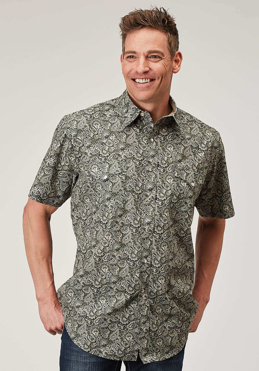 Roper Mens Short Sleeve Snap Estampa Paisley Western Shirt - Roper - Flyclothing LLC