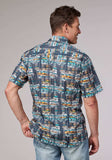 Roper Mens Short Sleeve Snap Distressed Tropical Print Western Shirt - Roper - Flyclothing LLC