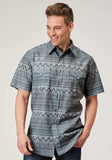 Roper Mens Short Sleeve Snap River Aztec Print Western Shirt - Roper - Flyclothing LLC