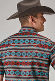 Roper Mens Short Sleeve Snap Aztec Stripe Print Western Shirt - Roper - Flyclothing LLC