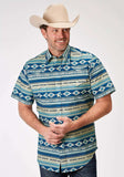 Roper Mens Short Sleeve Snap Aztec Blanket Print Western Shirt - Roper - Flyclothing LLC