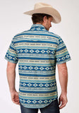 Roper Mens Short Sleeve Snap Aztec Blanket Print Western Shirt - Roper - Flyclothing LLC