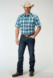 Roper Mens Short Sleeve Snap Cool Breeze Plaid Western Shirt - Roper - Flyclothing LLC
