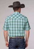 Roper Mens Short Sleeve Snap Cold Springs Plaid Western Shirt - Roper - Flyclothing LLC