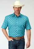 Roper Mens Short Sleeve Button Lake Medallion Western Shirt - Roper - Flyclothing LLC